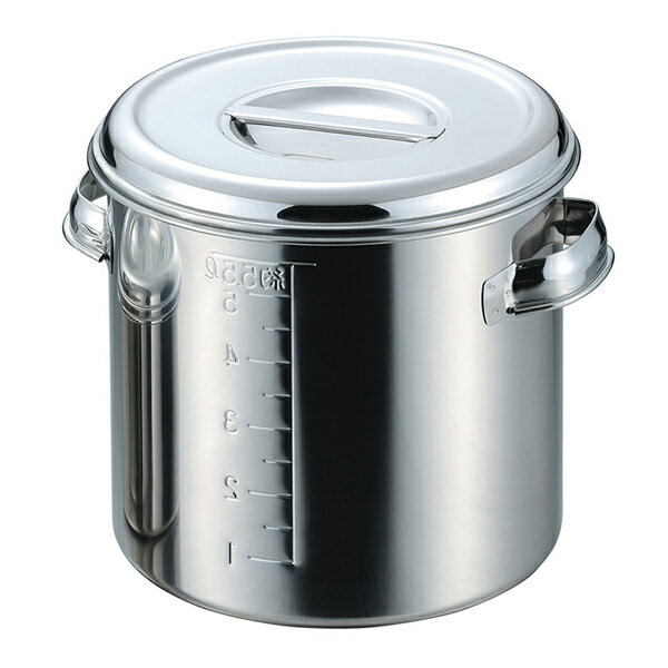 18-8　深型キッチンポット(手付)(目盛付)　26cm 11026-1