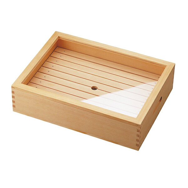 木製 ネタ箱 目皿・アクリル蓋付 大 35585