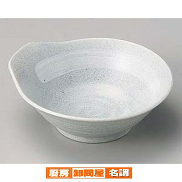 和食器 ネ123-248 グレー粉引白刷毛新とんすい