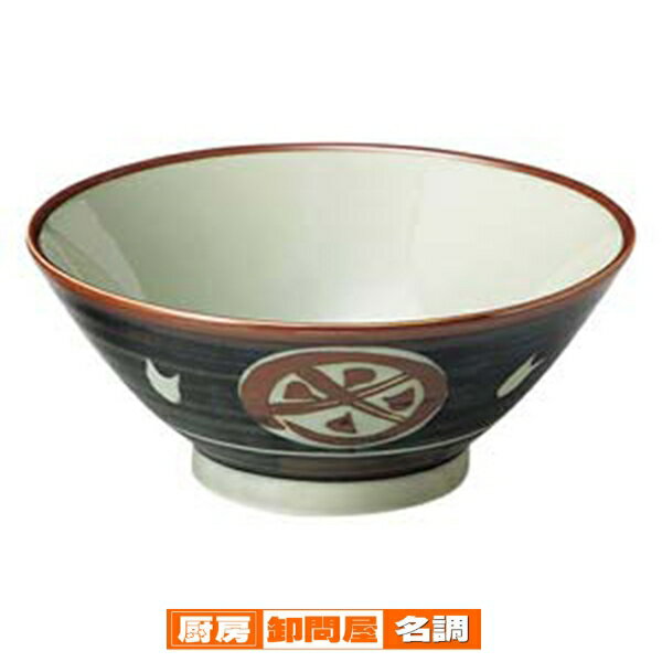 【まとめ買い10個セット品】和食器 ヤ327-178 錆丸紋5.8そば丼【キャンセル/返品不可】