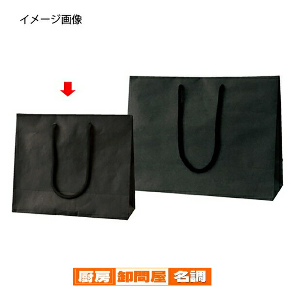 手提げ紙袋 黒 26×22cm 10枚 61-313-2-1 【 ラッピング用品 紙袋 手提げ紙袋（無地） 手提げ紙袋 】