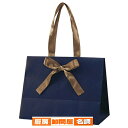 手提げ紙袋ノブレス ネイビー M 10枚 23×12×18cm 61-431-35-5 【 ラッピング用品 ラッピングシリーズ バレンタイン・イースター・入学 手提げ紙袋 ノブレス 】