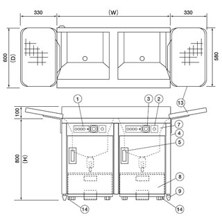 押切電機 スタンド型 電気フライヤー OSFW-68-18 1060×600×790【 電気式フライヤーからあげ業務用電気フライヤー業務用天ぷらフライヤー揚げ物おすすめ天ぷら揚げ機械人気電気フライヤーフライドポテトフライやー電気揚げ物器電気フライヤーとんかつ 】