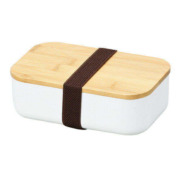 木制, 竹制 - ホームレーベル 竹製蓋ランチボックス1000(ホワイト)