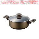 ロングライフメガストーン IH対応ガラス蓋付両手鍋22cm