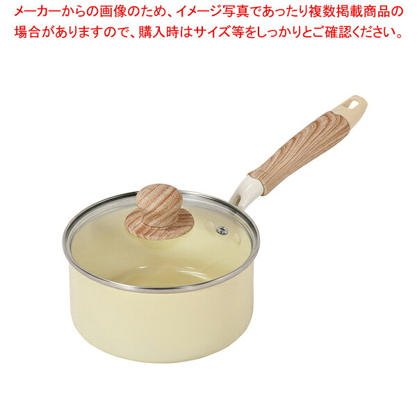 Pans - ハルミック セラミック加工IH対応ガラス蓋付片手鍋16cm(ペールイエロー)