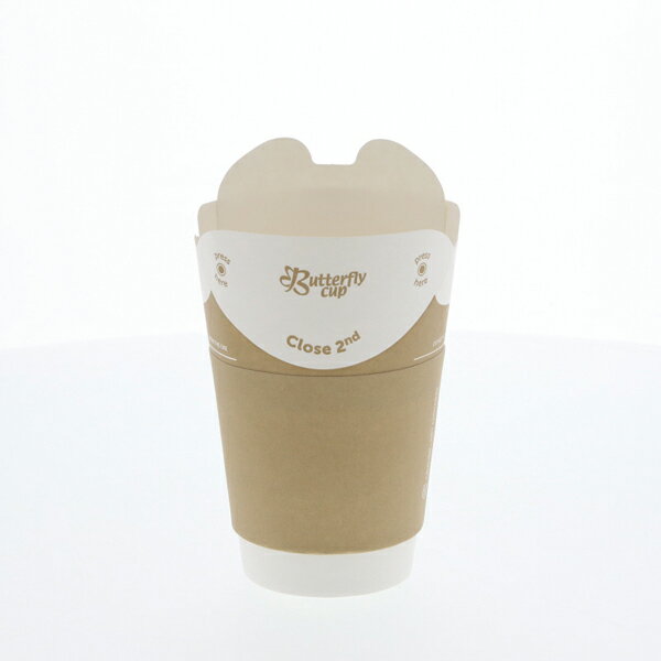 Paper Cups - バタフライカップ 8オンスホットダブル クラフト 25個