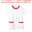 女性用調理衣半袖 1-094 白/ピンク M