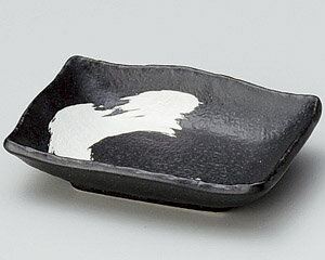 和食器 イ226-527 黒カスリ長角小皿
