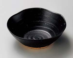 【まとめ買い10個セット品】和食器 ミ032-048 黒織部波口6.0盛鉢【キャンセル/返品不可】