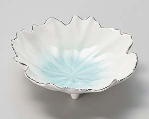 【まとめ買い10個セット品】和食器 ツ030-078 マリンブルー吹木ノ葉型向付【キャンセル/返品不可】