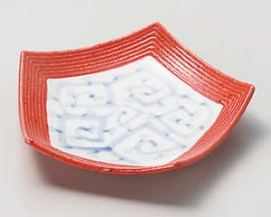 【まとめ買い10個セット品】和食器 ミ039-168 紅柚子唐草五角 和皿【キャンセル/返品不可】