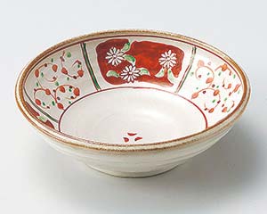 【まとめ買い10個セット品】和食器 ハ040-218 間取赤絵浅鉢【キャンセル/返品不可】