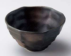 【まとめ買い10個セット品】和食器 ミ050-158 黒伊賀備前吹ケズリ八角丼【キャンセル/返品不可】