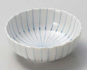 【まとめ買い10個セット品】和食器 キ068-278 ピンストライプ菊型浅3.5鉢【キャンセル/返品不可】