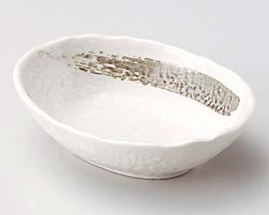 【まとめ買い10個セット品】和食器 オ072-528 粉引刷毛目楕円小鉢【キャンセル/返品不可】