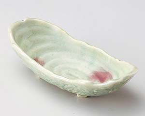 【まとめ買い10個セット品】和食器 ミ073-158 青磁貫入舟形長鉢【キャンセル/返品不可】