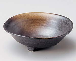 【まとめ買い10個セット品】和食器 ヤ072-638 黒備前金茶吹三ツ足小鉢【キャンセル/返品不可】