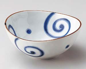 【まとめ買い10個セット品】和食器 ヤ073-438 うず5.0楕円鉢【キャンセル/返品不可】