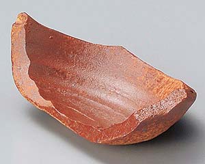 【まとめ買い10個セット品】和食器 ミ084-358 火色手切り変形小付(手造り)【キャンセル/返品不可】