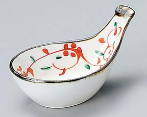 【まとめ買い10個セット品】和食器 ロ084-178 赤絵びわ型珍味【キャンセル/返品不可】