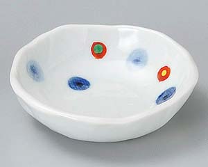 【まとめ買い10個セット品】和食器 ミ085-518 上絵水玉豆皿【キャンセル/返品不可】