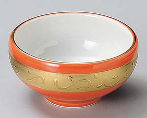 【まとめ買い10個セット品】和食器 ミ084-238 赤釉金彩丸珍味【キャンセル/返品不可】