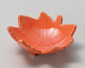 【まとめ買い10個セット品】和食器 カ086-418 オレンジ楓型珍味【キャンセル/返品不可】