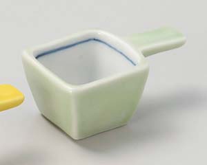 【まとめ買い10個セット品】和食器 ミ090-298 ヒワ釉手付角珍味【キャンセル/返品不可】
