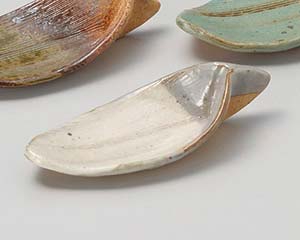 【まとめ買い10個セット品】和食器 ミ091-108 手造り粉引き笹形珍味【キャンセル/返品不可】