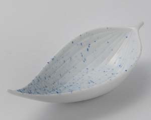 【まとめ買い10個セット品】和食器 チ091-048 吹墨笹型小付【キャンセル/返品不可】