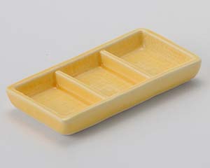 【まとめ買い10個セット品】和食器 ア092-018 黄釉三品ミニ【キャンセル/返品不可】