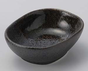 【まとめ買い10個セット品】和食器 チ092-218 黒伊賀小判型小付【キャンセル/返品不可】