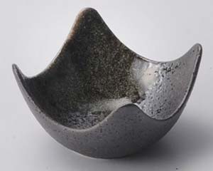 【まとめ買い10個セット品】和食器 チ093-028 黒伊賀四ツ切珍味【キャンセル/返品不可】