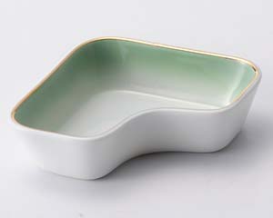 【まとめ買い10個セット品】和食器 ツ095-128 ヒワ吹渕金L型鉢【キャンセル/返品不可】