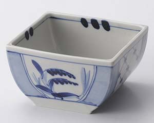 【まとめ買い10個セット品】和食器 ミ103-148 古染古花角鉢【キャンセル/返品不可】