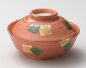 【まとめ買い10個セット品】和食器 ネ104-078 金緑彩蓋向【キャンセル/返品不可】