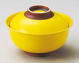 【まとめ買い10個セット品】和食器 ホ109-068 イエロー反円菓子碗(大)内白【キャンセル/返品不可】