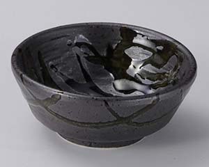 【まとめ買い10個セット品】和食器 ツ119-288 黒織部流し玉割【キャンセル/返品不可】
