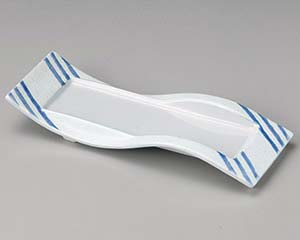 和食器 ミ127-048 ブルー線ラスター突出皿【卸問屋名調 おしゃれ 食器 テーブルウェア 業務用 居酒屋 ..