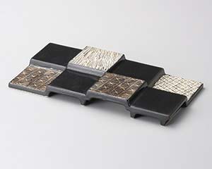 和食器 ミ125-118 黒織部八品盛【卸問屋名調 おしゃれ 食器 テーブルウェア 業務用 居酒屋 レストラン 喫茶店 ホテル 家庭用】