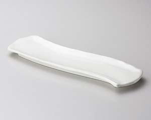 【まとめ買い10個セット品】和食器 ミ133-198 白釉S字長皿【キャンセル/返品不可】