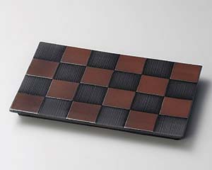 和食器 ツ163-128 炭化土鉄ラスター市松皿(大)【卸問屋名調 おしゃれ 食器 テーブルウェア 業務用 居酒屋 レストラン 喫茶店 ホテル 家庭用】