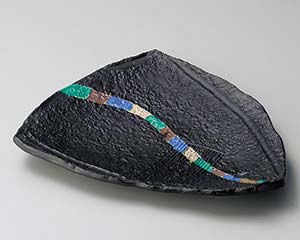 【まとめ買い10個セット品】和食器 ツ168-028 織部三彩ライン大盛皿【キャンセル/返品不可】