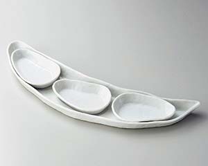 【まとめ買い10個セット品】和食器 ホ170-098 白リーフ大皿【キャンセル/返品不可】