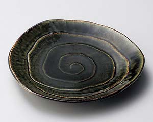 【まとめ買い10個セット品】和食器 イ181-128 匠織部三角9.0皿【キャンセル/返品不可】