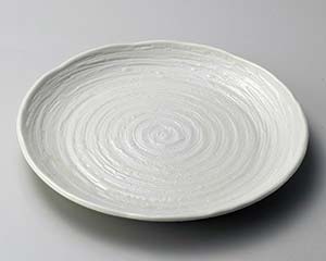 【まとめ買い10個セット品】和食器 タ177-218 吉祥粉引9.7皿【キャンセル/返品不可】