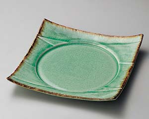 【まとめ買い10個セット品】和食器 ト184-248 翠玉5.0四方皿【キャンセル/返品不可】