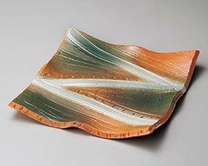 和食器 ト185-018 灰釉ヒワ掛け角皿【卸問屋名調 おしゃれ 食器 テーブルウェア 業務用 居酒屋 レストラン 喫茶店 ホテル 家庭用】