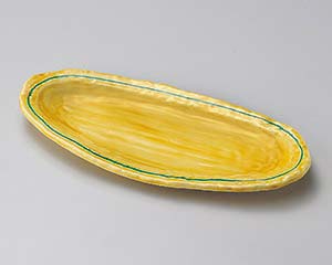 和食器 ツ195-048 琥珀楕円尺皿【ECJ】